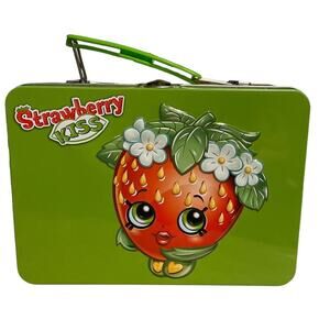Shopkins Strawberry Kiss Lunch Box Tin Empty No Stickers Read